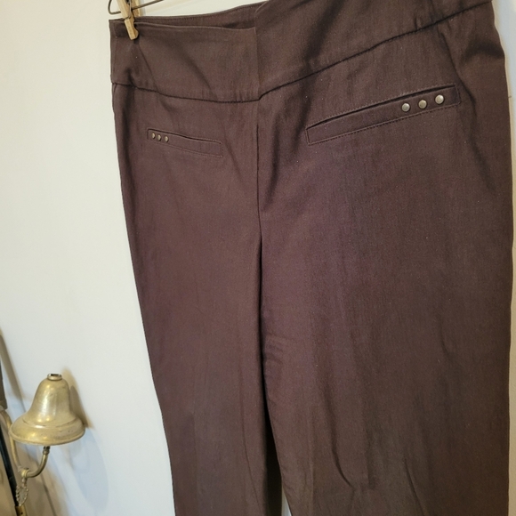 DenverHayes Classic Pull On Stretch Pants Chocolate Brown M - Picture 7 of 9